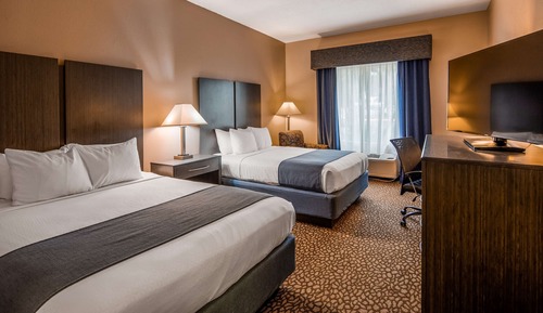 Standard Room, 2 Queen Beds, Non Smoking, Refrigerator & Microwave