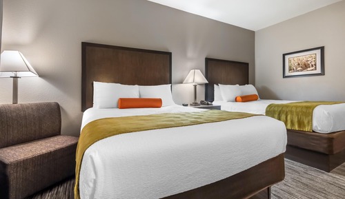 Standard Room, 2 Queen Beds, Non Smoking, Refrigerator & Microwave