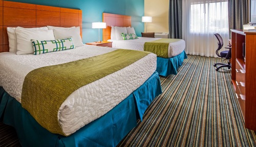 Standard Room, 2 Queen Beds, Non Smoking, Refrigerator & Microwave