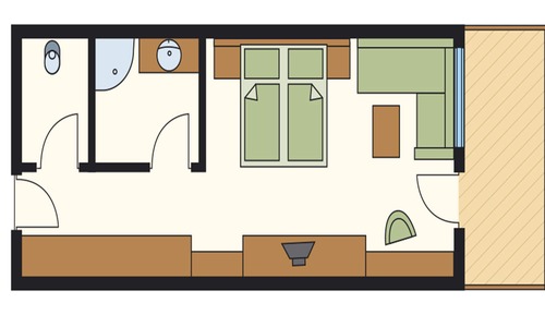 Double room panoramic view with sloping ceiling