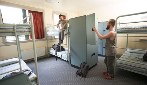 Bed in 8-Bed Male Dormitory with Shared Bathroom