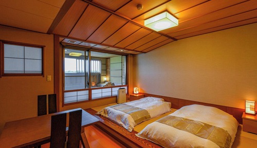 Twin Room with Open-Air Hot Spring Bath, Japanese Beds - 38sqm, Non Smoking