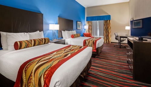Standard Room, 2 Queen Beds, Non Smoking, Refrigerator & Microwave