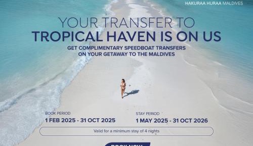 Water Bungalow - FREE return speedboat Transfers | Book dates: 1st Feb 2025 - 31st Oct 2025 | Stay Dates: 1st May 2025 - 31st Oct 2026 (valid on minimum 4-night stay) | 20% off Spa | FREE guided snorkeling session twice daily + 10% off Excursions