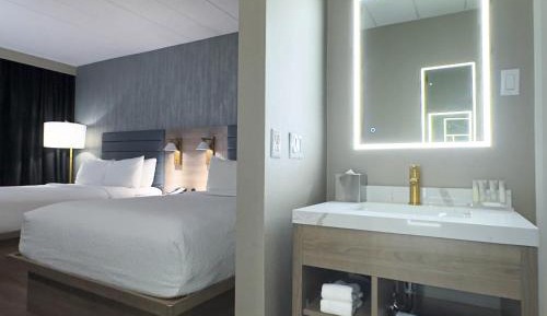 Double Room with Two Double Beds and Fridge - Non-Smoking