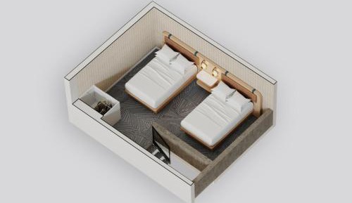 Family Penthouse with One King Bed and Two Double Beds with Sofa Bed