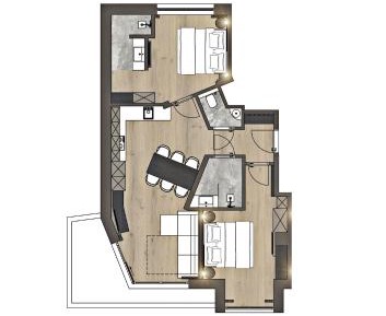 Two-Bedroom Apartment with Terrace