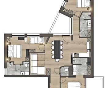 Three-Bedroom Apartment with Balcony