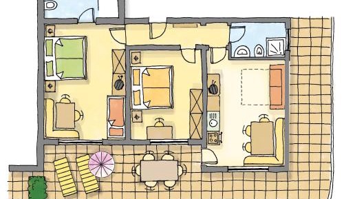 Two-Bedroom Apartment with Terrace