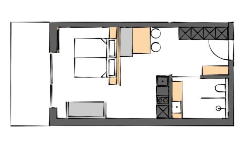 Studio with Balcony
