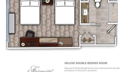 Deluxe City View Room with two double beds 