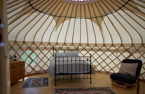 Lanteglos Cabin | Stunning Yurt 'Pencarrow' with hot tub close to hidden coves