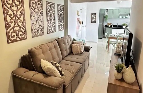 Maracana Apartment | Apartamento Decorado Pé-na-areia em Praia Grande - SP, Acomoda 8 Pessoas