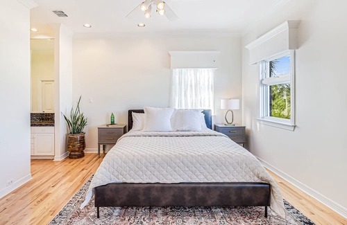 Bay Area Villa | Idyllic & elegant coastal villa with private yard, pool, office, & high ceilings