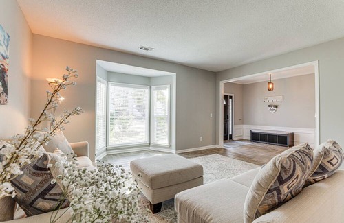 Lawrenceville House | Spacious Lawrenceville Retreat w/ Fireplace + Deck