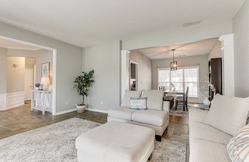 Lawrenceville House | Spacious Lawrenceville Retreat w/ Fireplace + Deck
