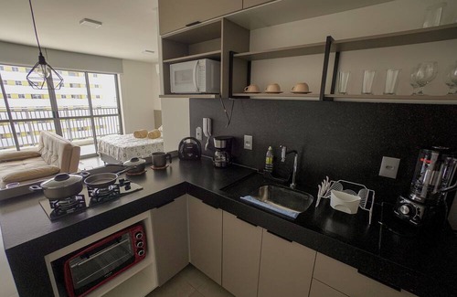 Aeroclube Apartment | Studio Para ate 4 Pessoas a Duas Quadras da Praia, Super Aconchegante e Moderno