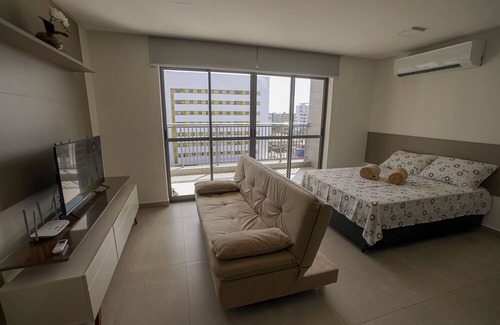 Aeroclube Apartment | Studio Para ate 4 Pessoas a Duas Quadras da Praia, Super Aconchegante e Moderno