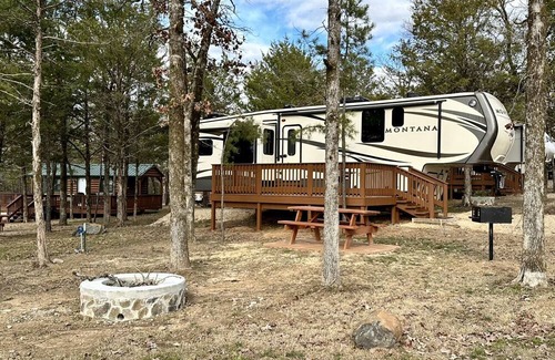Ringold RV Rental | Cozy getaway with lake view. Pet Friendly/Close to Hochatown