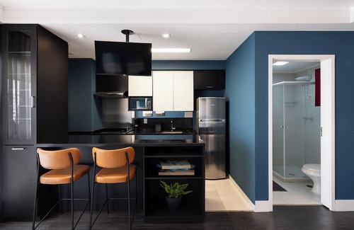 Brooklin Paulista Apartment | Studio - Campo Belo with Metro in Front and Rooftop with Sunset.