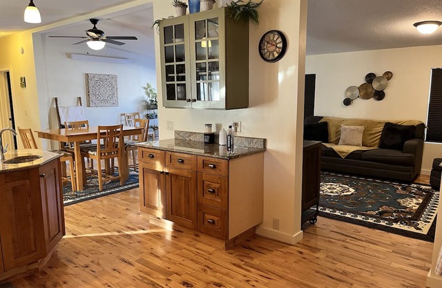 Newly remodeled home with a Barnwood rustic siding and an updated clean interior