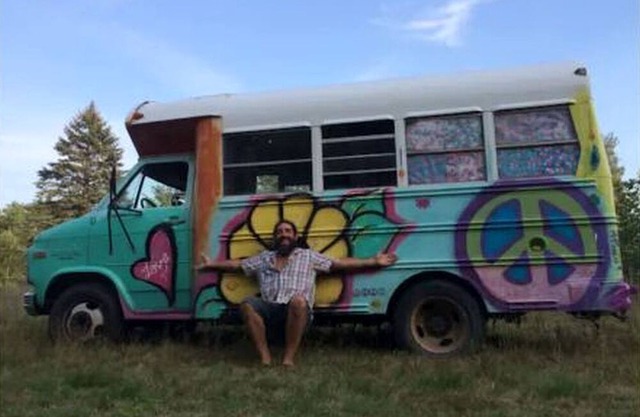 Vintage Short Bus Vacation Rental Nestled in the Forest near North Conway, New Hampshire