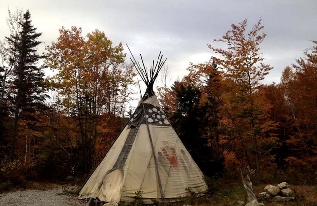 Authentic Tipi Set in the Stunning Woodland of the White Mountain National Forest, New Hampshire