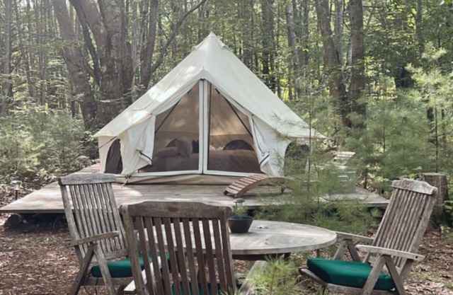 Cozy Canvas Bell Tent at the Freeport Farmhouse