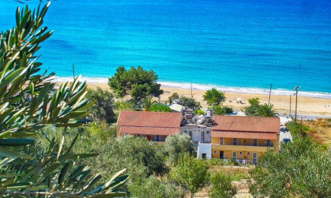 Agios Georgios Pagon Apartment | Vistonia Studio 5 - direkt am Strand mit Meerblick