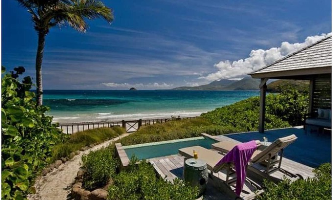 Frigate Bay Cottage | PRIVATE Luxury Oceanfront Beach Bungalow w Exclusive Club Resort Access & Tennis