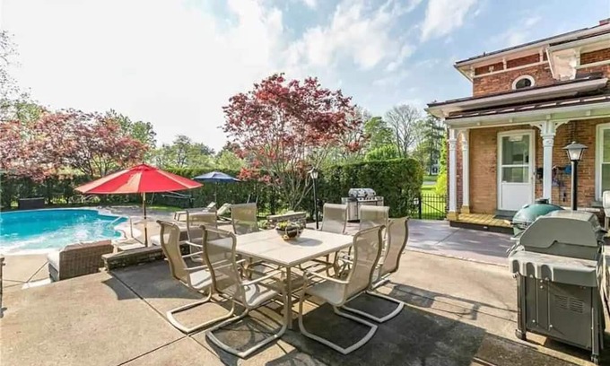 Penfield House | Sparkling Pool, 3 Lush Acres