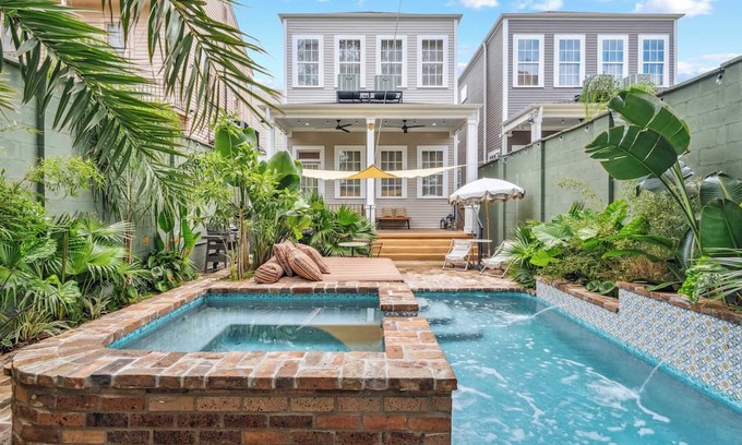 Faubourg Lafayette House | Bright Bohemian House w Heated Pool/Hot Tub
