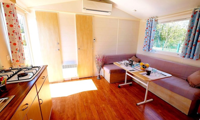 Sigean House | MOBILE HOME Conditioning, Small Price and close any activity! Family Camping