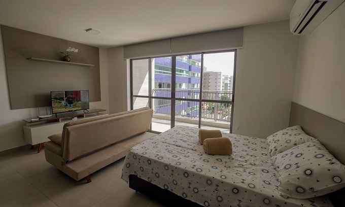Aeroclube Apartment | Studio Para ate 4 Pessoas a Duas Quadras da Praia, Super Aconchegante e Moderno