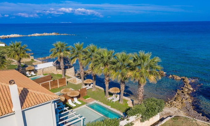 Drosia Villa | Gaia Deluxe SeaFront Villa, with Private Pool & Direct Access to the Beach