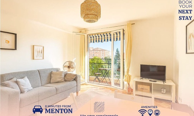 Roquebrune-Cap-Martin Condo | Family 2BR apt, sea view & parking